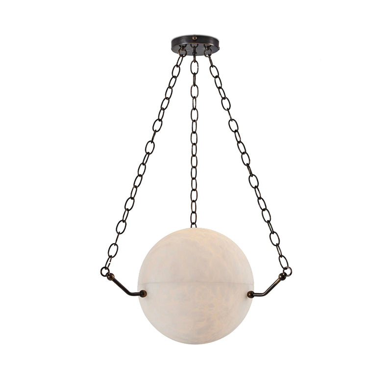Aaron Alabaster Sphere Suspension Lamp Lighting Fixture - Tianguang Alabaster Lighting