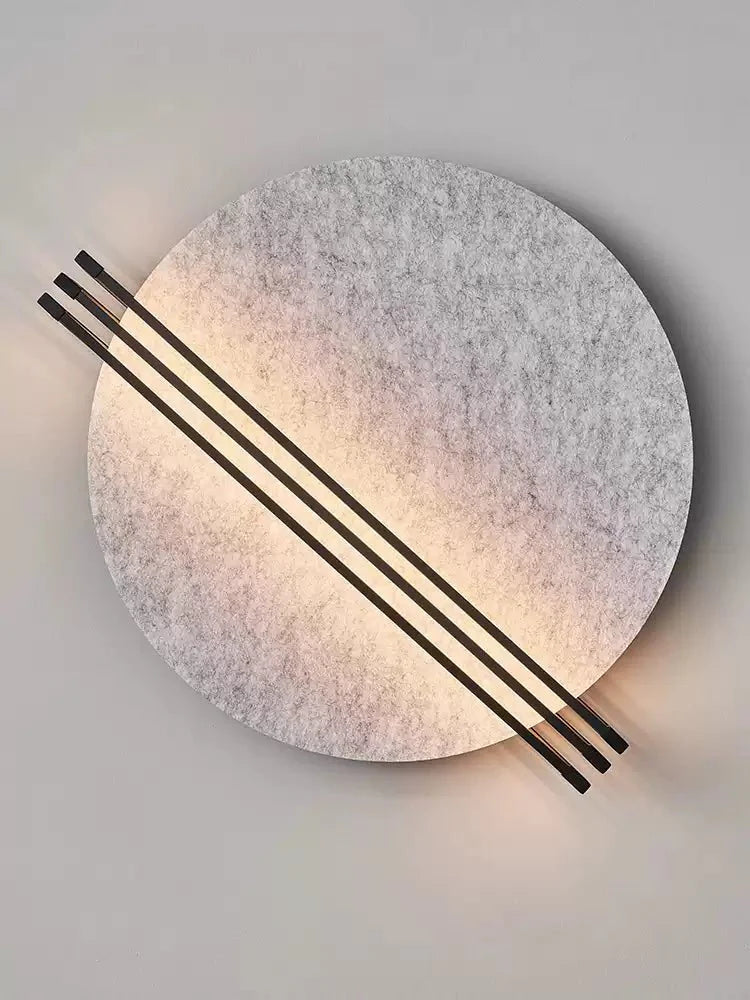 Abstract Sunrise Felt Wall Light, Plug-In Wall Sconce, Metal, Dia 60cm x H 68cm