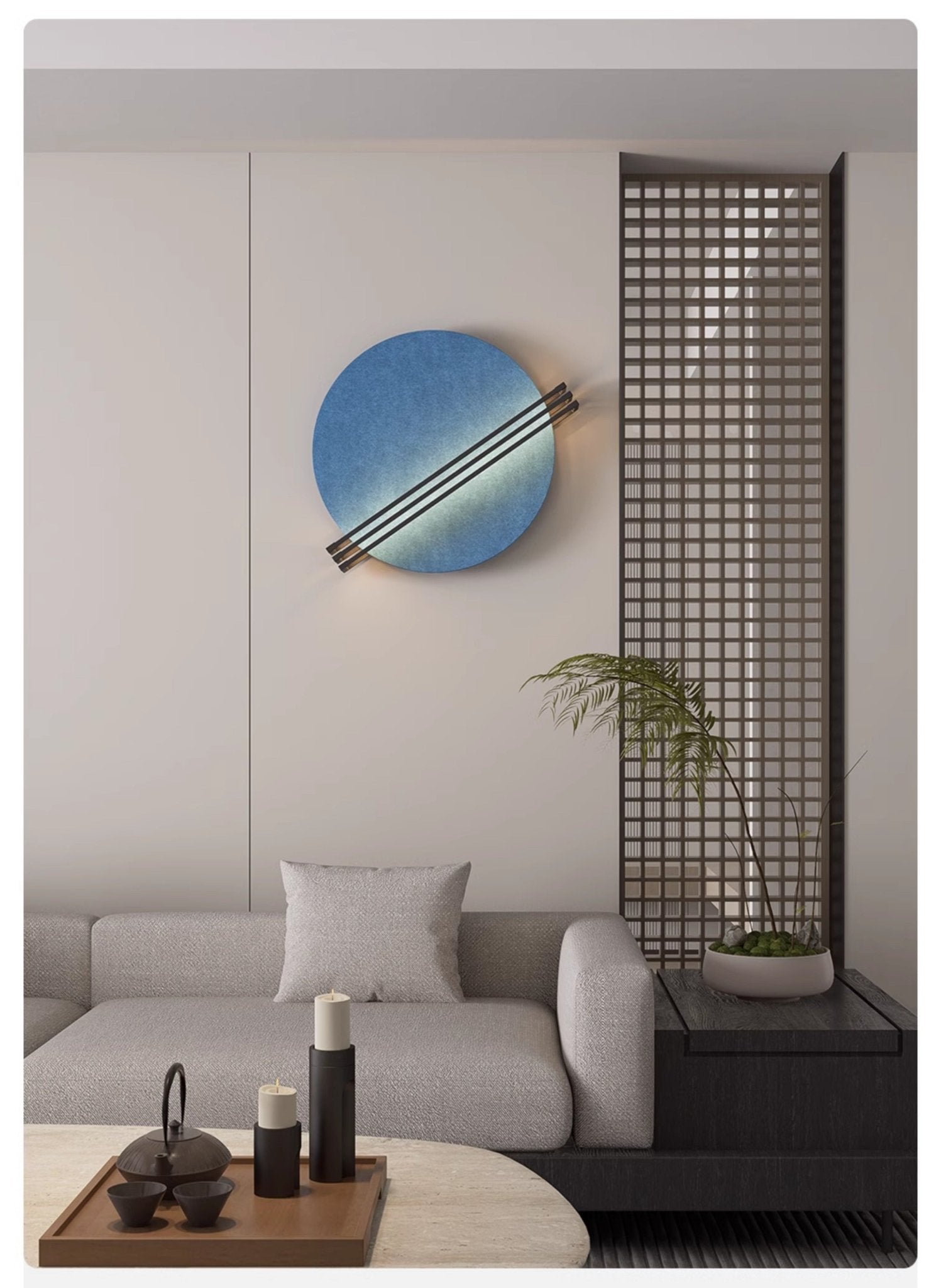 Abstract Sunrise Felt Wall Light, Plug-In Wall Sconce, detail 6