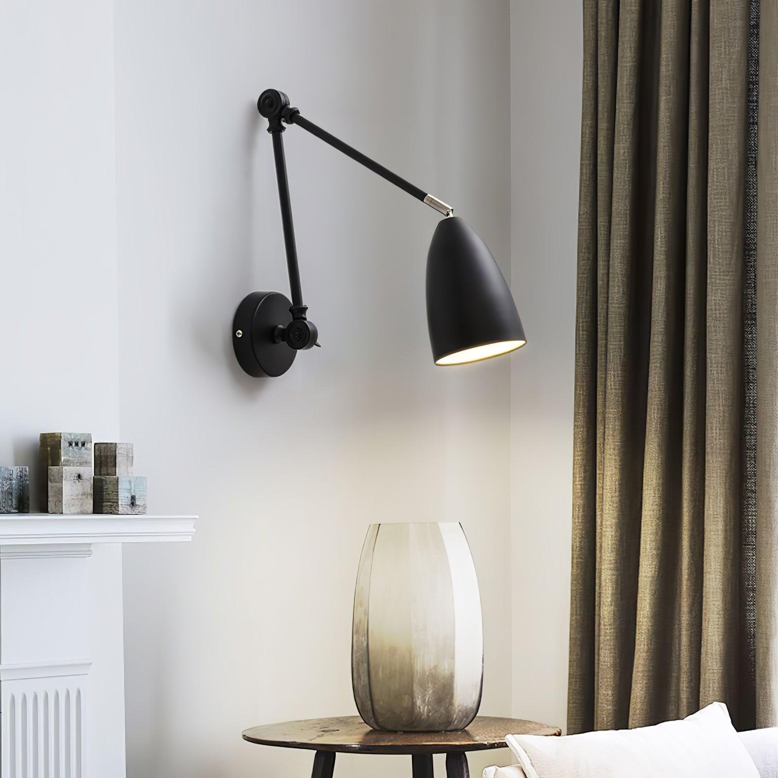Adjustable Pivot Arm Wall Light, Hardwired Wall Sconce, detail 4