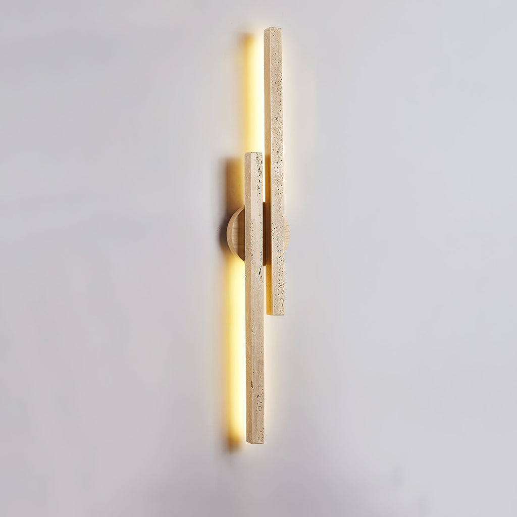 Aeris Travertine Wall Light, Hardwired Wall Sconce, detail 9