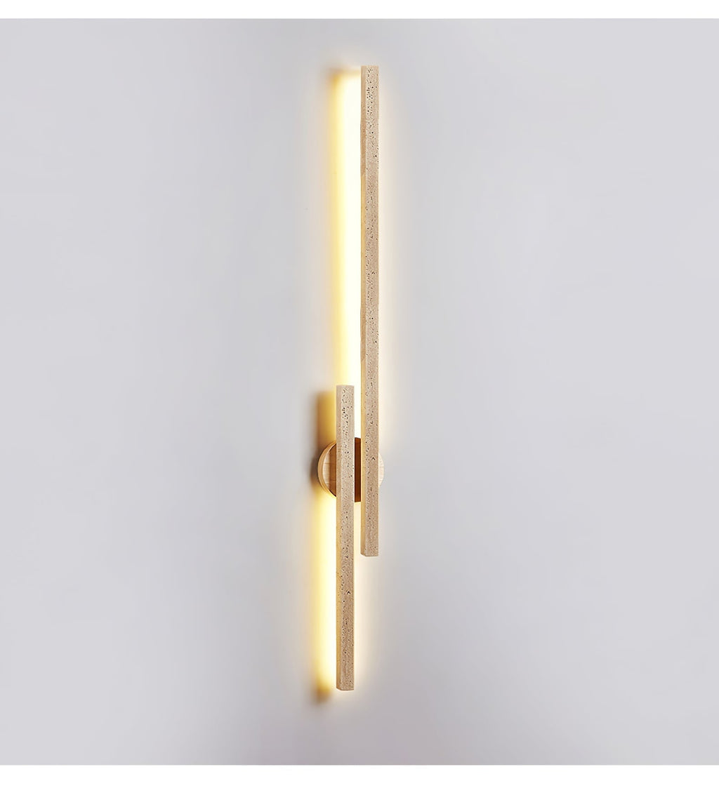 Aeris Travertine Wall Light, Hardwired Wall Sconce, detail 5