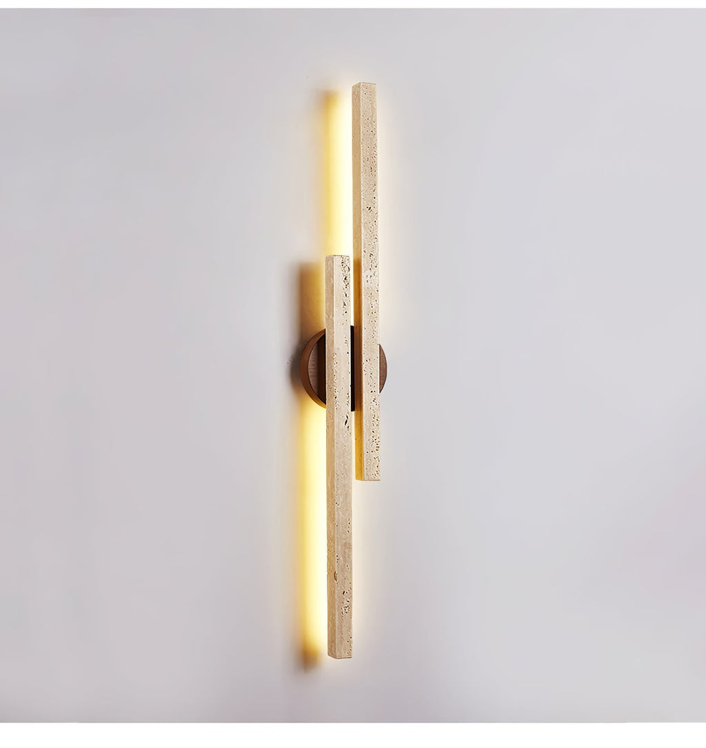 Aeris Travertine Wall Light, Hardwired Wall Sconce, detail 6