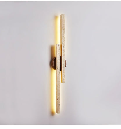 Aeris Travertine Wall Light, Hardwired Wall Sconce, detail 6