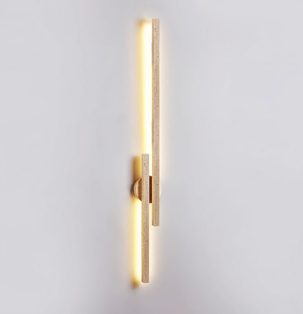 Aeris Travertine Wall Light, Hardwired Wall Sconce, detail 14