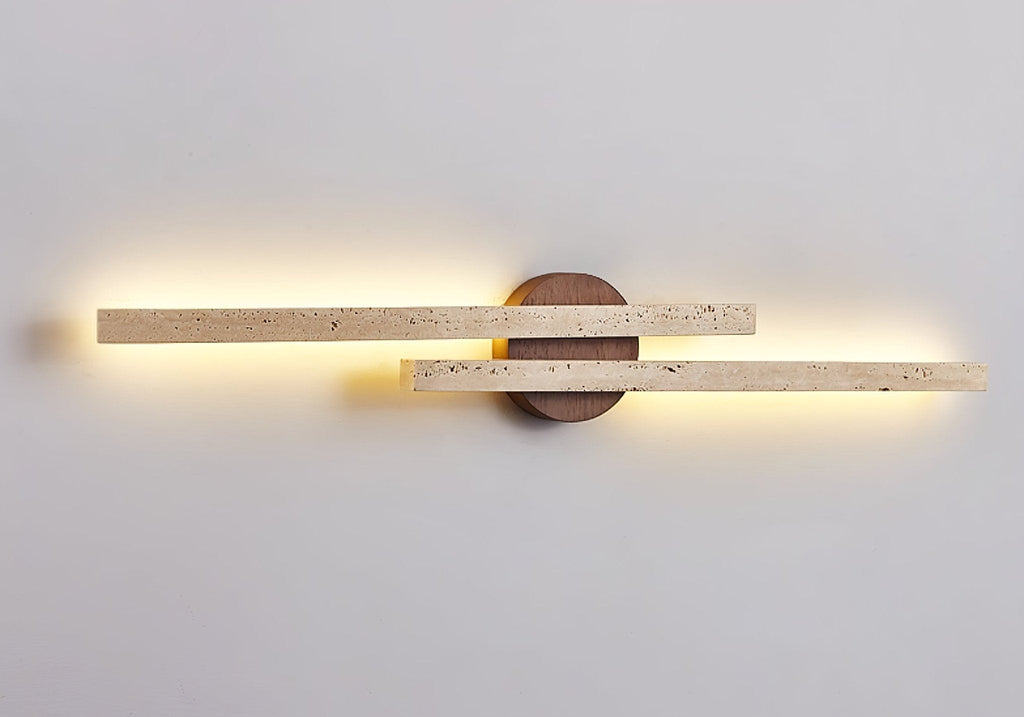 Aeris Travertine Wall Light, Hardwired Wall Sconce, detail 15