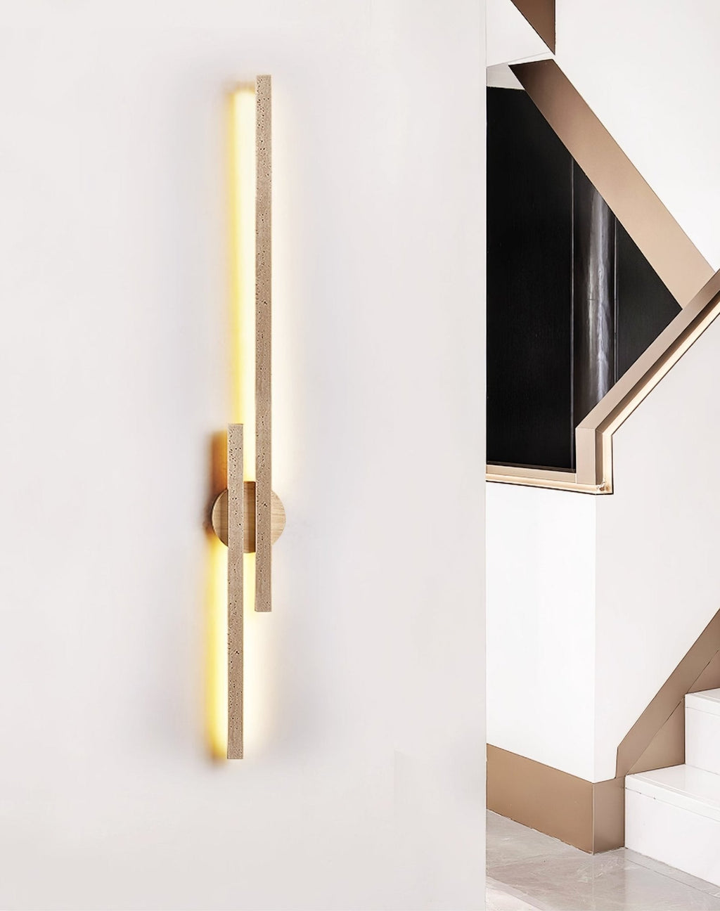 Aeris Travertine Wall Light, Hardwired Wall Sconce, detail 18