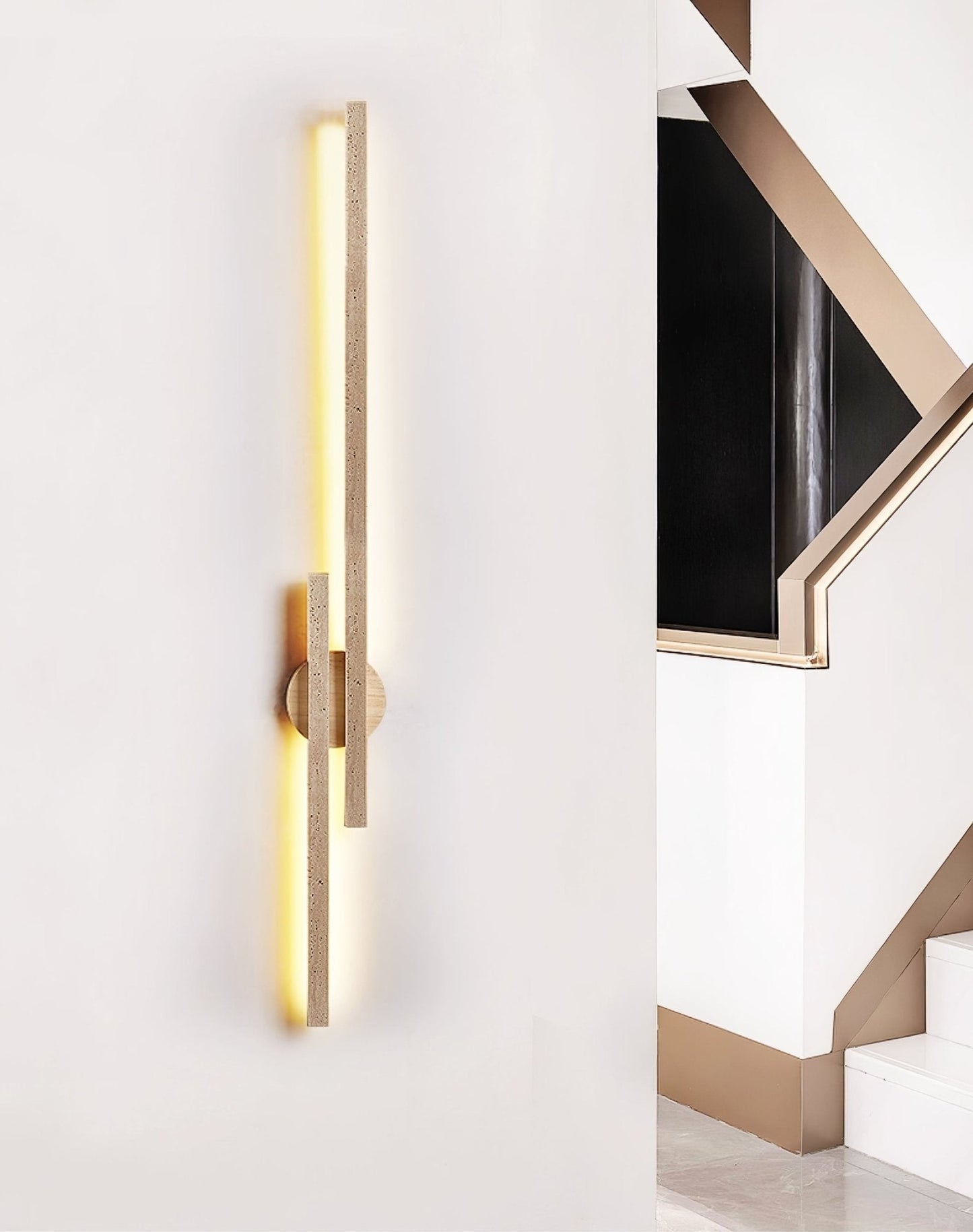 Aeris Travertine Wall Light, Hardwired Wall Sconce, detail 18