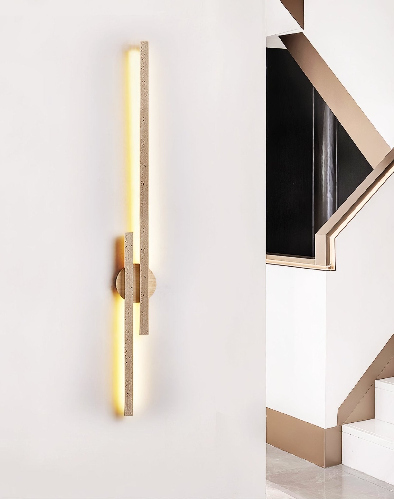 Aeris Travertine Wall Light, Hardwired Wall Sconce, detail 18