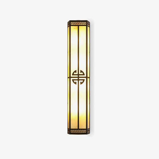 After Hours Outdoor Alabaster Wall Light 20 cm W x 120 cm H Black & White - Tianguang Alabaster Lighting