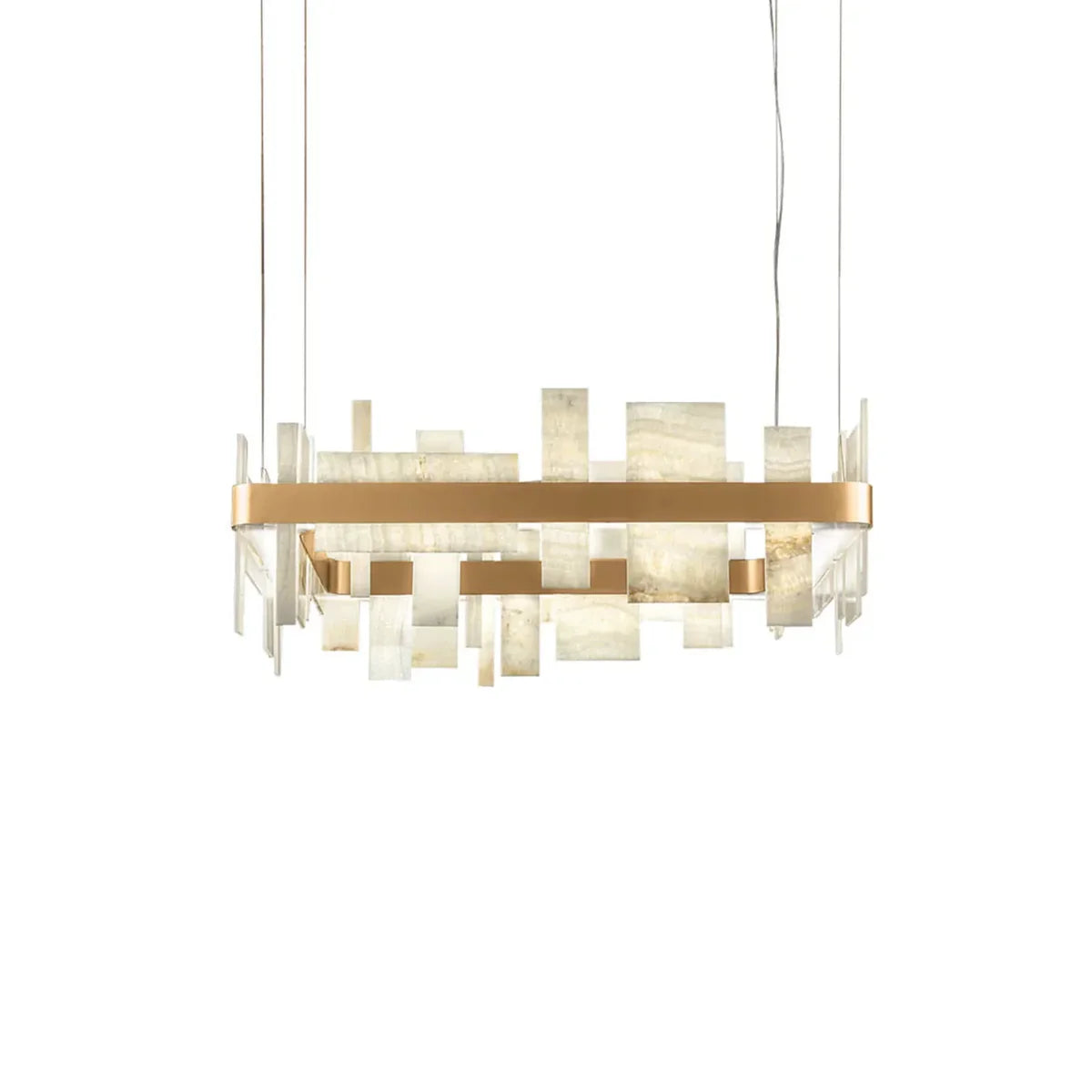 Geometric Alabaster Chandelier - Tianguang Alabaster Lighting