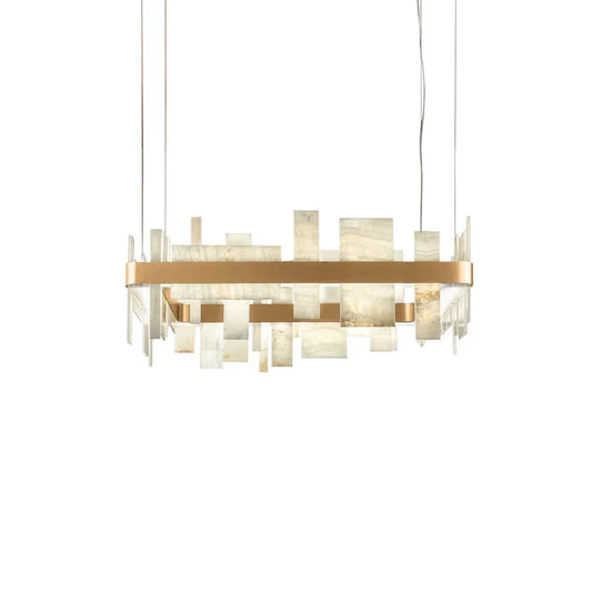 Geometric Alabaster Chandelier - Tianguang Alabaster Lighting