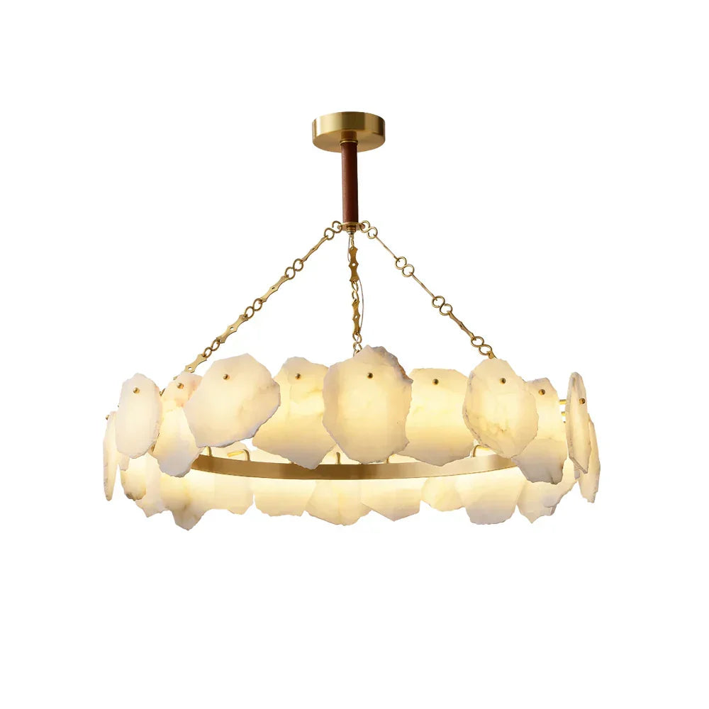 Alabaster Burton Round Chandelier - Tianguang Alabaster Lighting