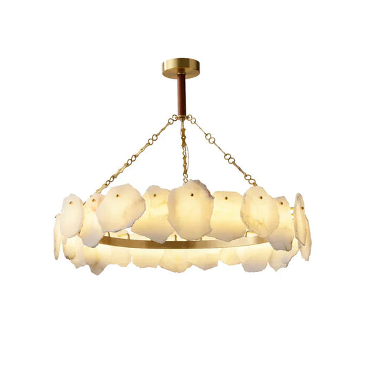 Alabaster Burton Round Chandelier - Tianguang Alabaster Lighting