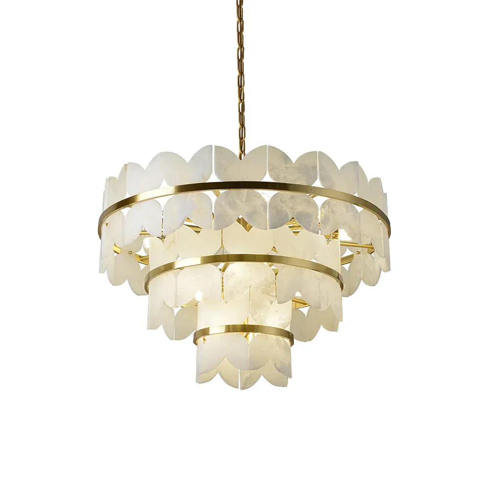 Alabaster Butterfly Round Chandelier - Tianguang Alabaster Lighting