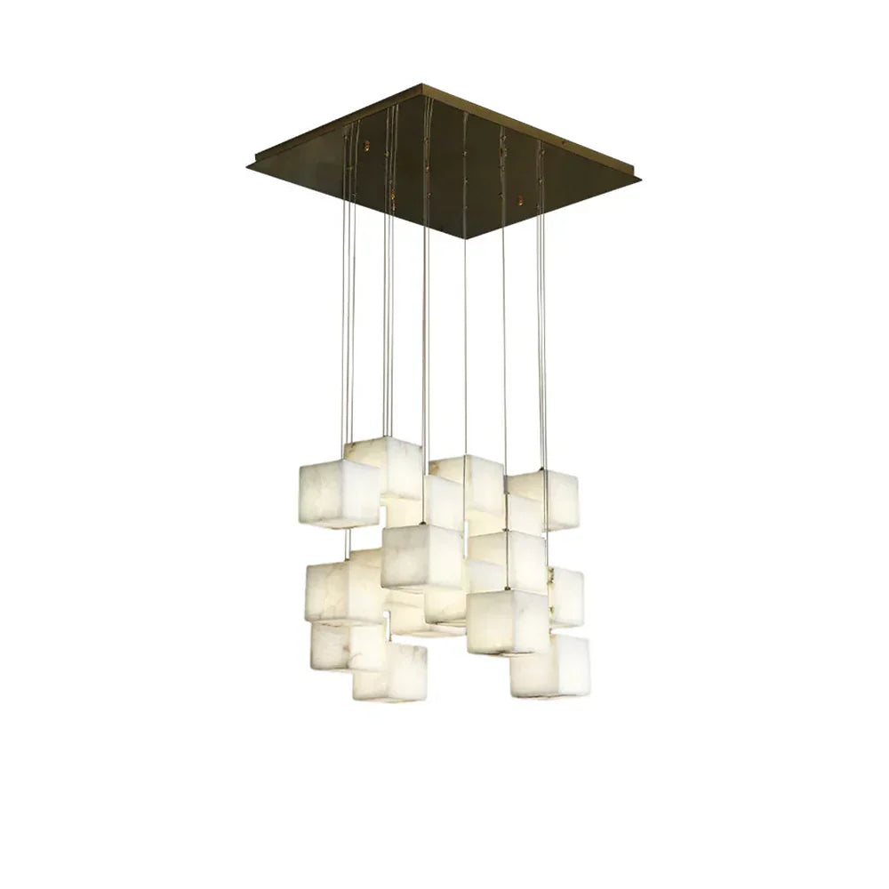 Alabaster Cube Box Chandelier - Tianguang Alabaster Lighting