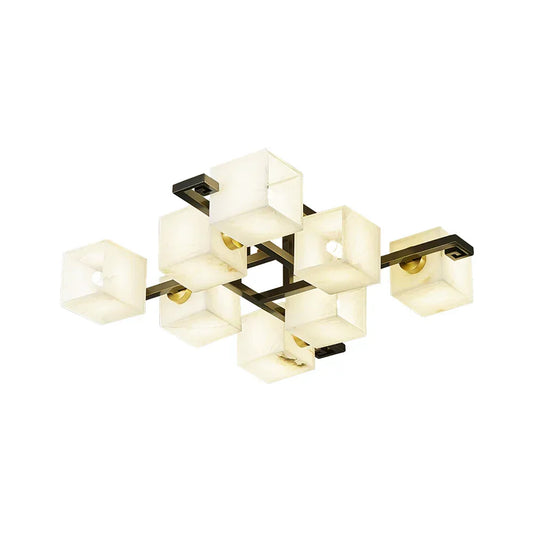 Alabaster Cubist Ceiling Lamp Ceiling Light - Tianguang Alabaster Lighting