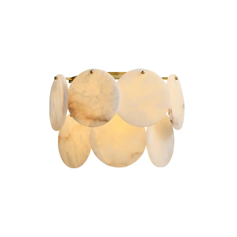Alabaster Double Layer Round Wall Lamp - Tianguang Alabaster Lighting