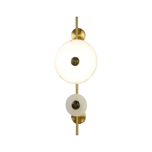 Alabaster Eclipse Round Wall Light - Tianguang Alabaster Lighting