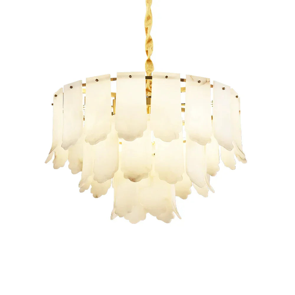 Alabaster Elba Brass Chandelier - Tianguang Alabaster Lighting