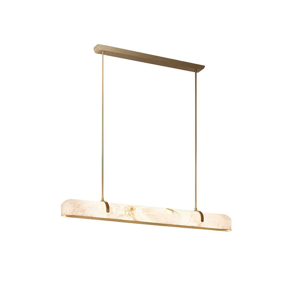 Alabaster Linear Brass Chandelier - Tianguang Alabaster Lighting