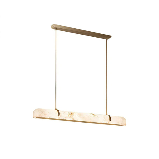 Alabaster Linear Brass Chandelier - Tianguang Alabaster Lighting