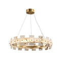 Alabaster Rectangle Annular Chandelier - Tianguang Alabaster Lighting