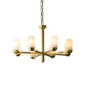 Alabaster Luxury Moonshade Brass Chandelier - Tianguang Alabaster Lighting
