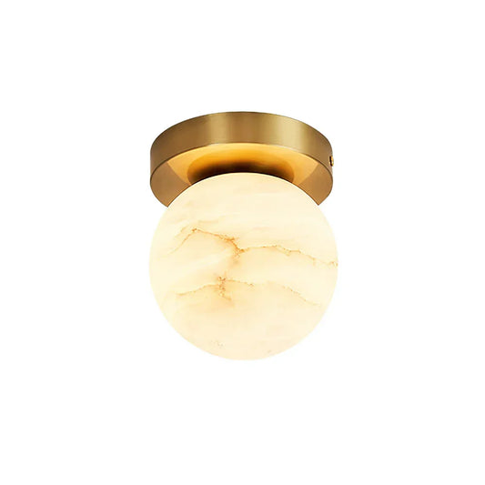 Alabaster Melange Brass Ceiling Light - Tianguang Alabaster Lighting