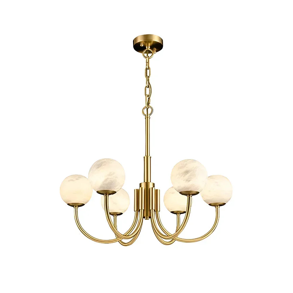 Alabaster Modern Brass Chandelier 65 cm Dia - Tianguang Alabaster Lighting