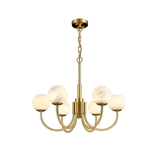 Alabaster Modern Brass Chandelier 65 cm Dia - Tianguang Alabaster Lighting