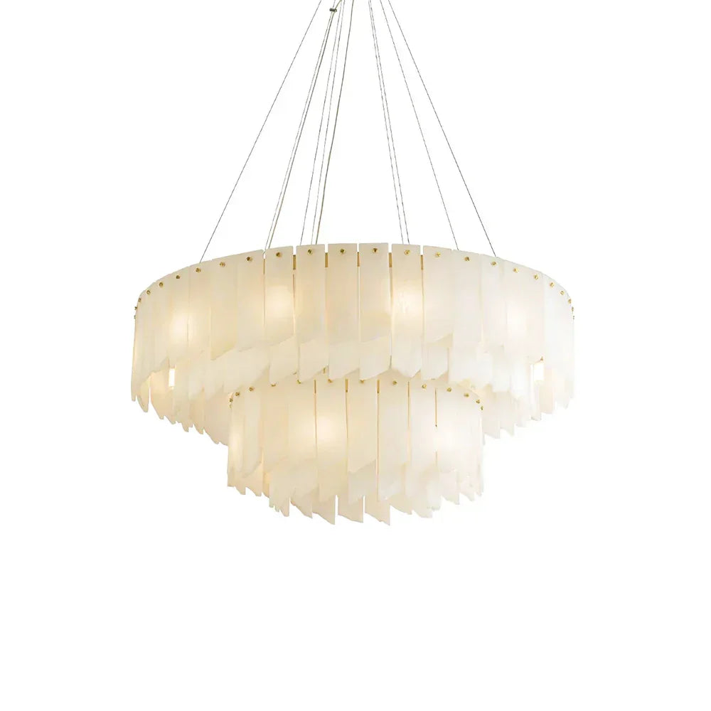 Alabaster Modern Cascade Tiered Chandelier - Tianguang Alabaster Lighting