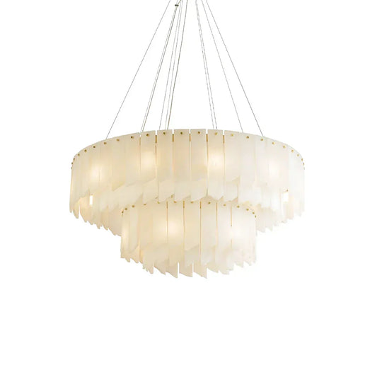 Alabaster Modern Cascade Tiered Chandelier - Tianguang Alabaster Lighting