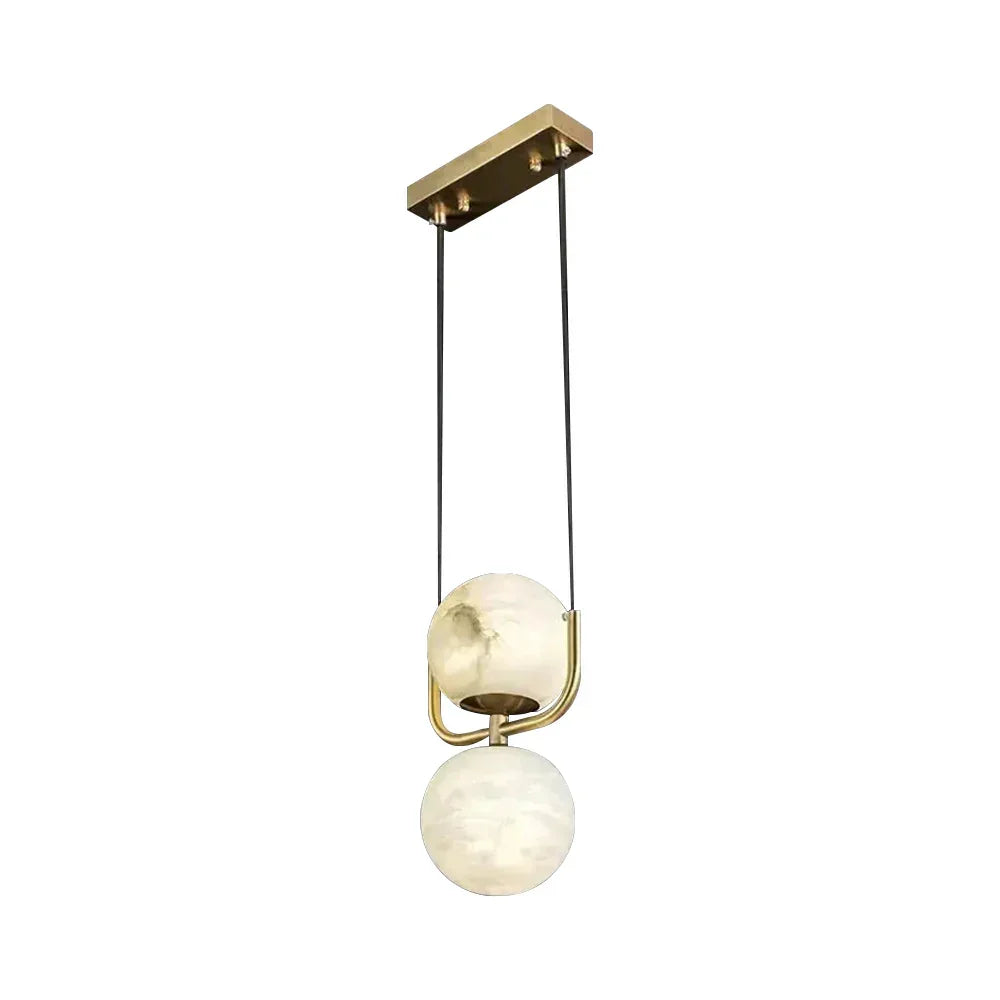 Alabaster Modern Copper Pendant Light - Tianguang Alabaster Lighting