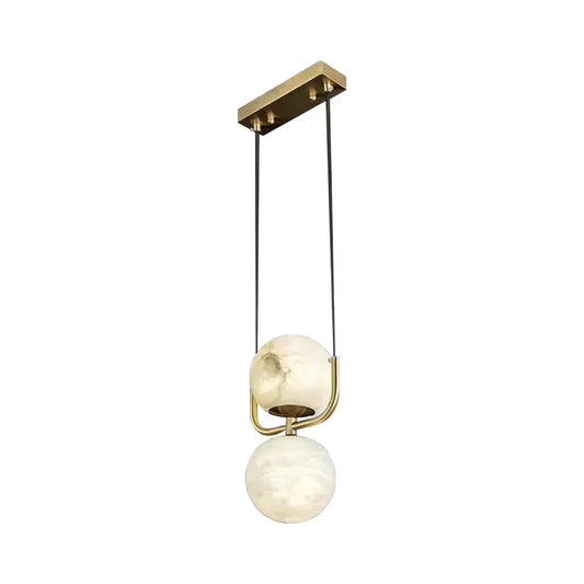 Alabaster Modern Copper Pendant Light - Tianguang Alabaster Lighting