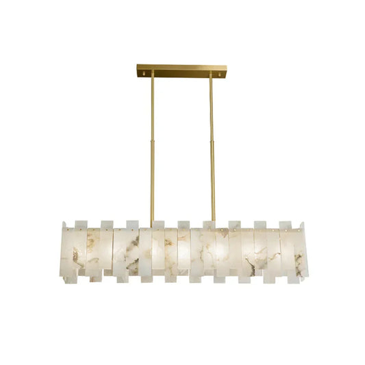 Alabaster Rectangular Linear Chandelier - Tianguang Alabaster Lighting