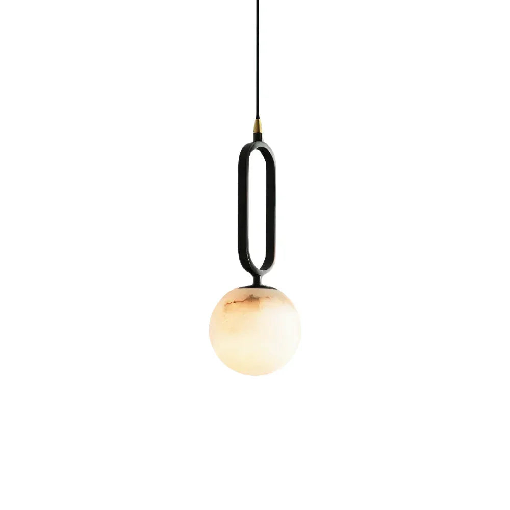 Alabaster Oval Ring Pendant Lamp - Tianguang Alabaster Lighting