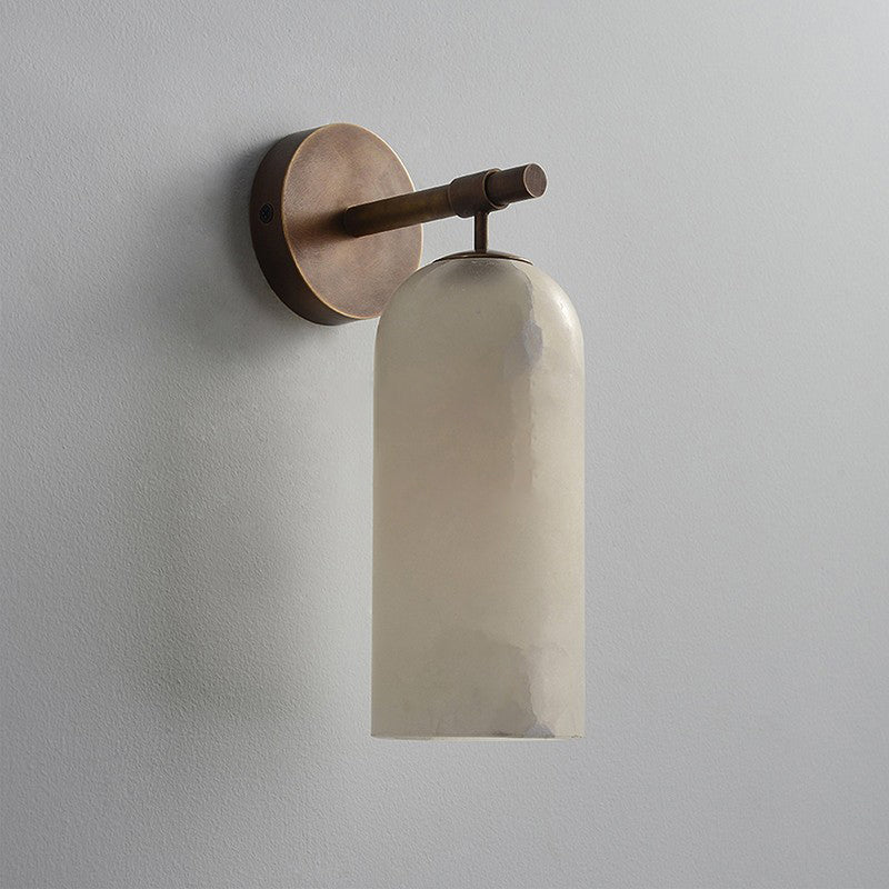 Alabaster Pillar Alabaster Wall Light - Dia 8cm x H 18cm Metal, Hardwired Wall Sconce, detail 16