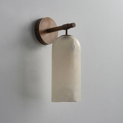 Alabaster Pillar Alabaster Wall Light - Dia 8cm x H 18cm Metal, Hardwired Wall Sconce, detail 16