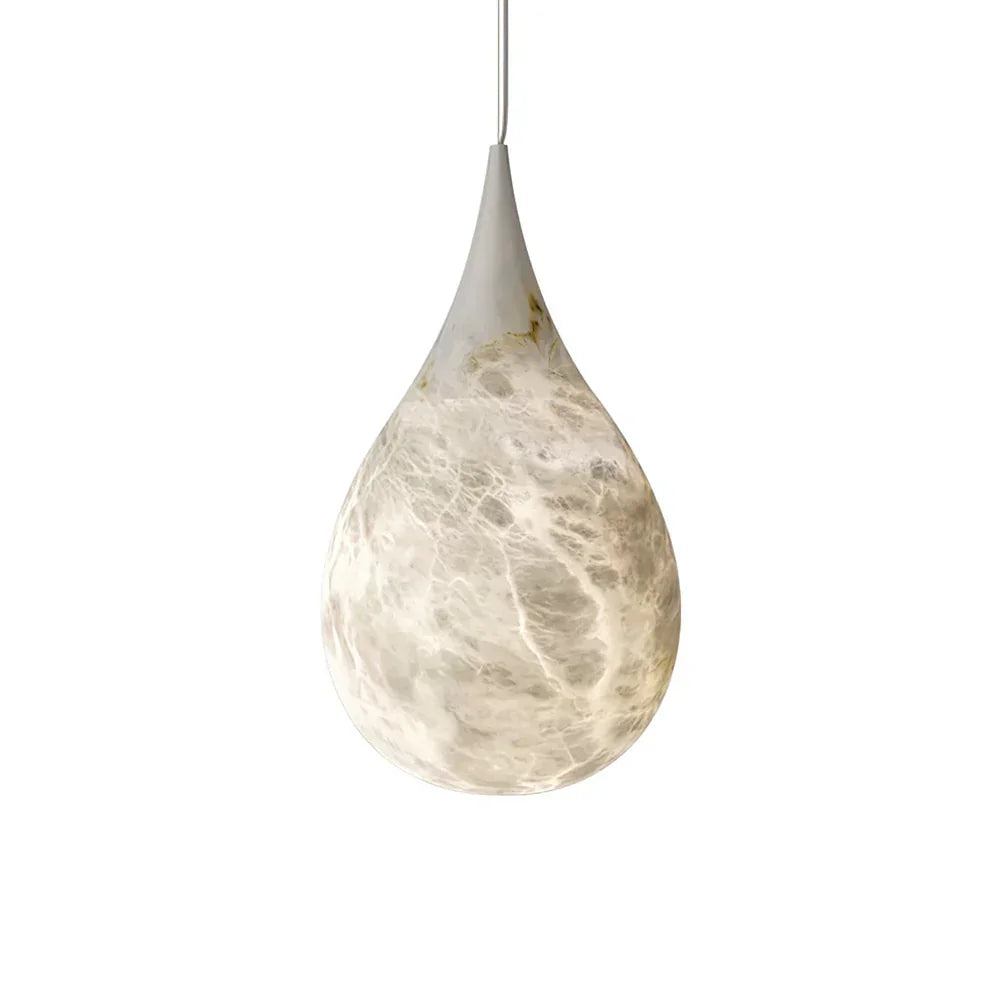 Alabaster Raindrop Pendant Light 18 cm Dia - Tianguang Alabaster Lighting