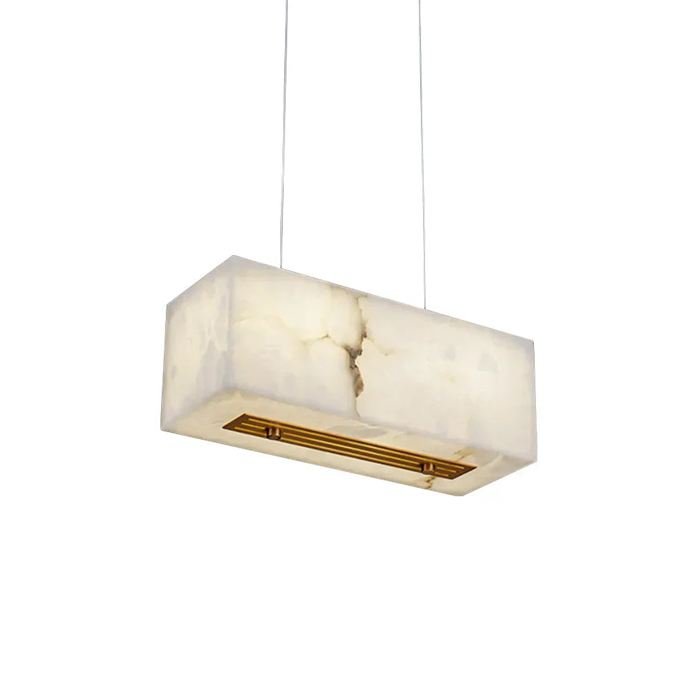 Alabaster Rectangular Chandelier - Tianguang Alabaster Lighting