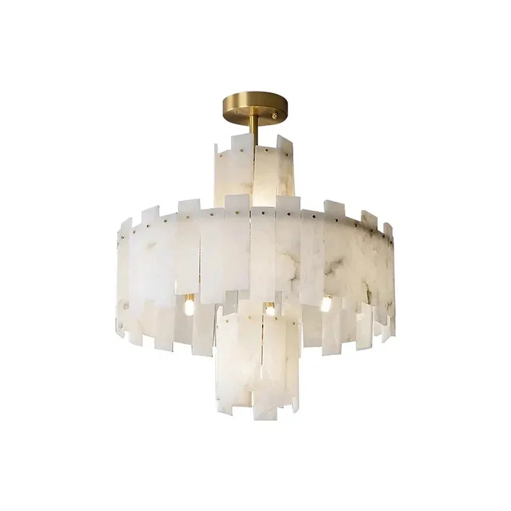 Alabaster Regina Modern Round Chandelier - Tianguang Alabaster Lighting