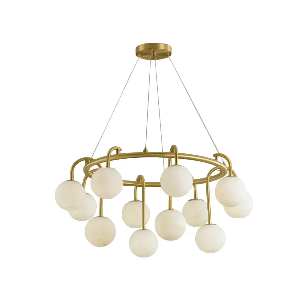 Alabaster Sphere Ring Chandelier - Tianguang Alabaster Lighting