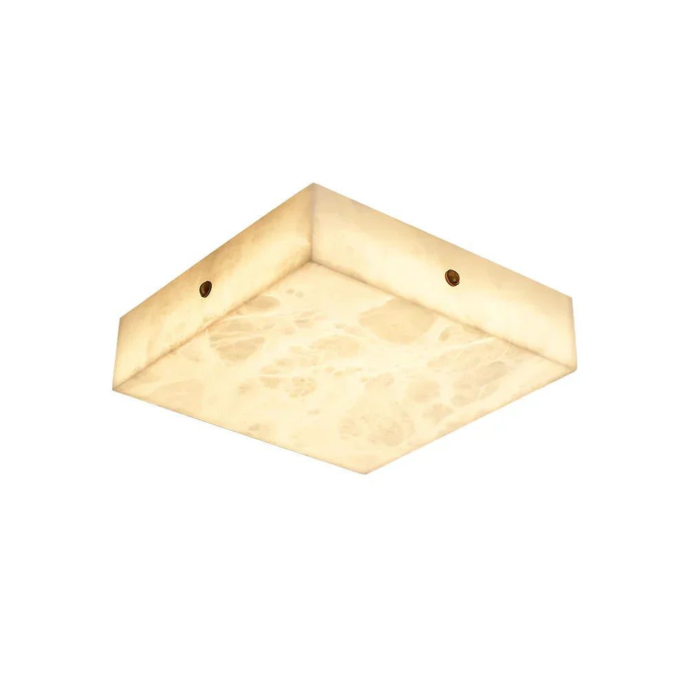 Alabaster Square Flushmount Ceiling Light - Tianguang Alabaster Lighting