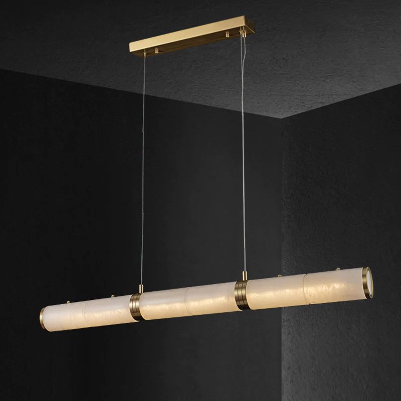 Alabaster Cylindrical Chandelier 47.24 in W - Tianguang Alabaster Lighting