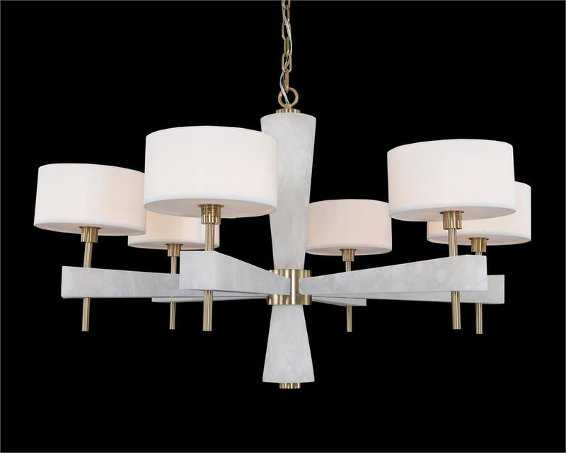 Alabaster Six-Light Round Chandelier - Tianguang Alabaster Lighting