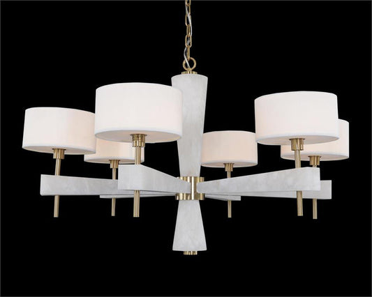 Alabaster Six-Light Round Chandelier - Tianguang Alabaster Lighting