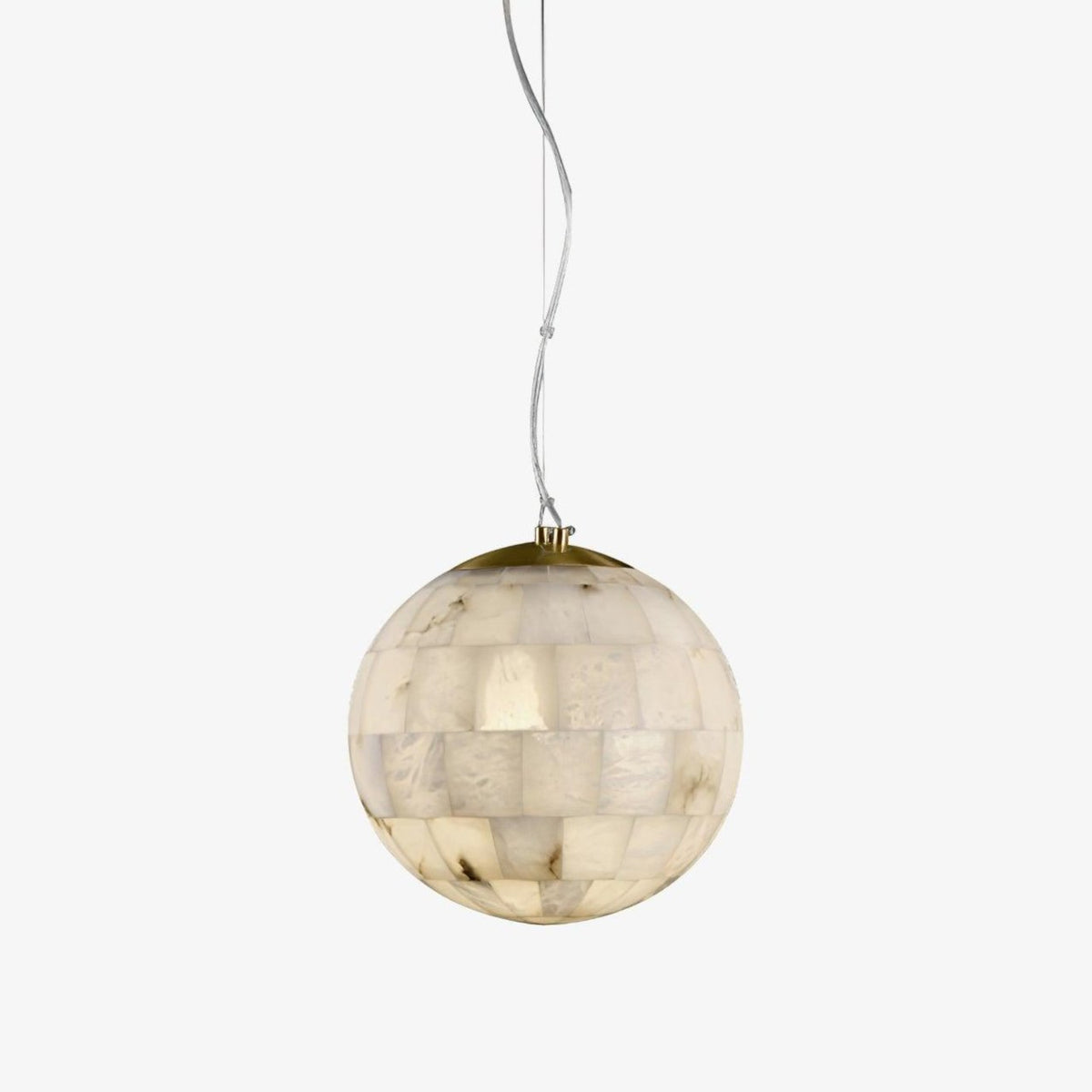 Alabaster Ball Pendant Light 28 cm Dia White - Tianguang Alabaster Lighting