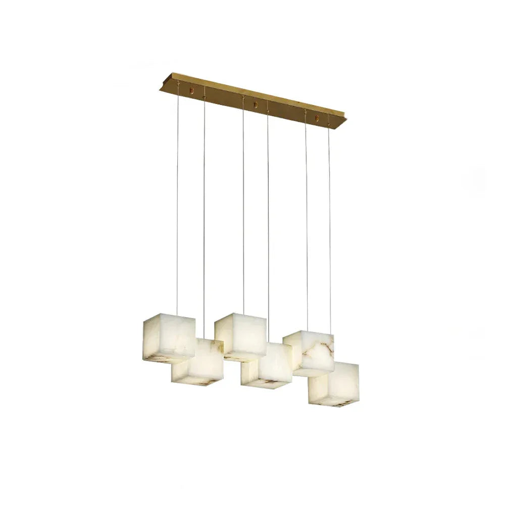 Alabaster Box Chandelier 72 cm W x 200 cm H - Tianguang Alabaster Lighting
