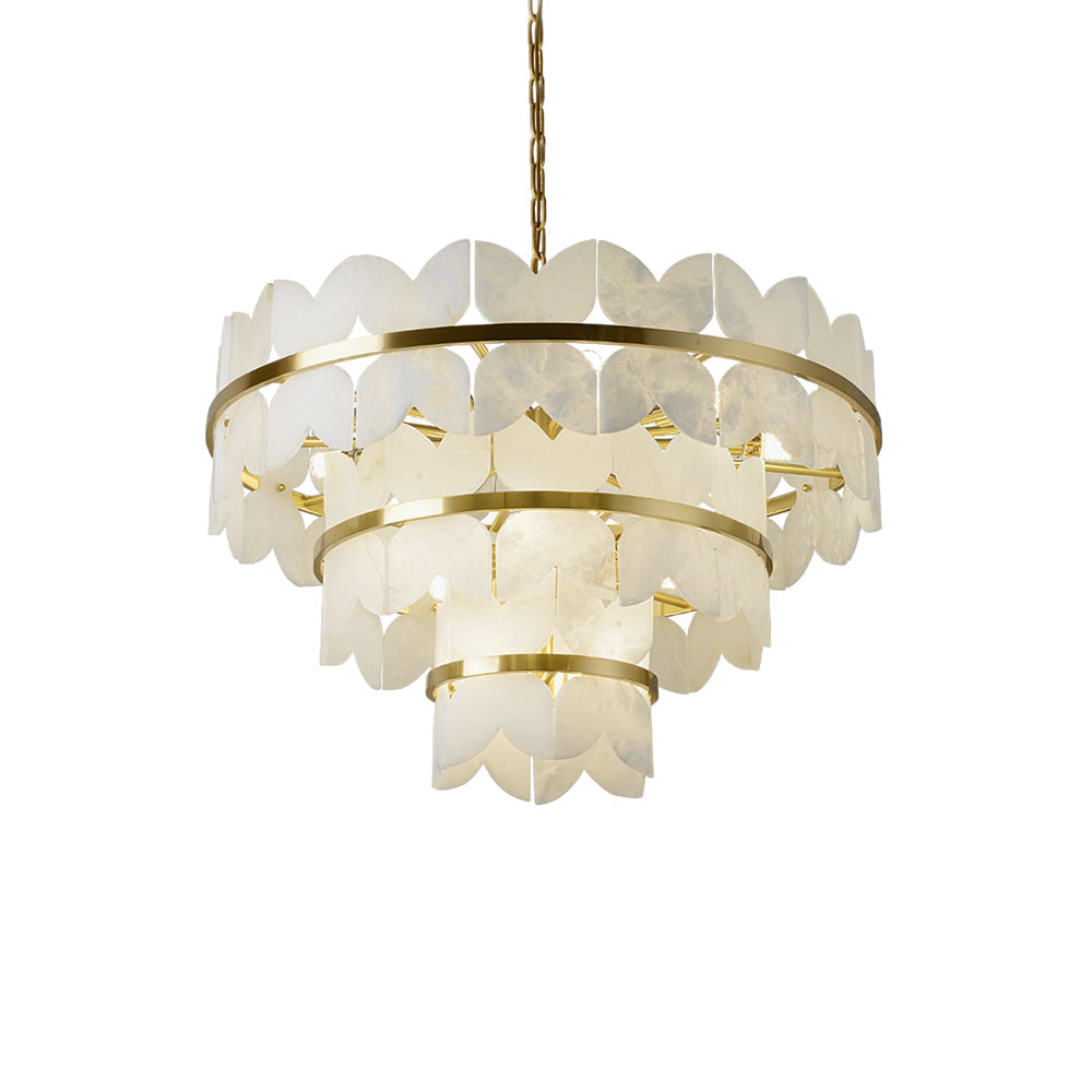 Alabaster Cloudscape Chandelier 15.7 in W - Tianguang Alabaster Lighting